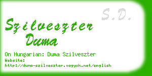 szilveszter duma business card